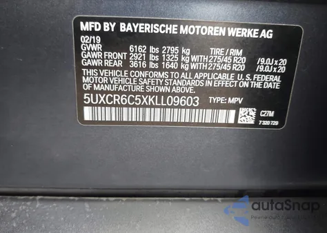 2019 BMW X5 xDrive40I z USA, uszkodzony, nr VIN 5UXCR6C5XKLL09603